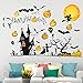 Ouddy 143 PCS Halloween Window Clings Decals Wall Decals, Halloween Party Decorations - Witch, Pumpkin, Cat, House, Spider, Bat Decals Haunted House Party Decorations