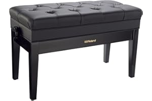 Roland RPB-D500 Piano Keyboard Bench, Adjustable Height 19.3-23.2-Inch with Storage Compartment, Polished Ebony