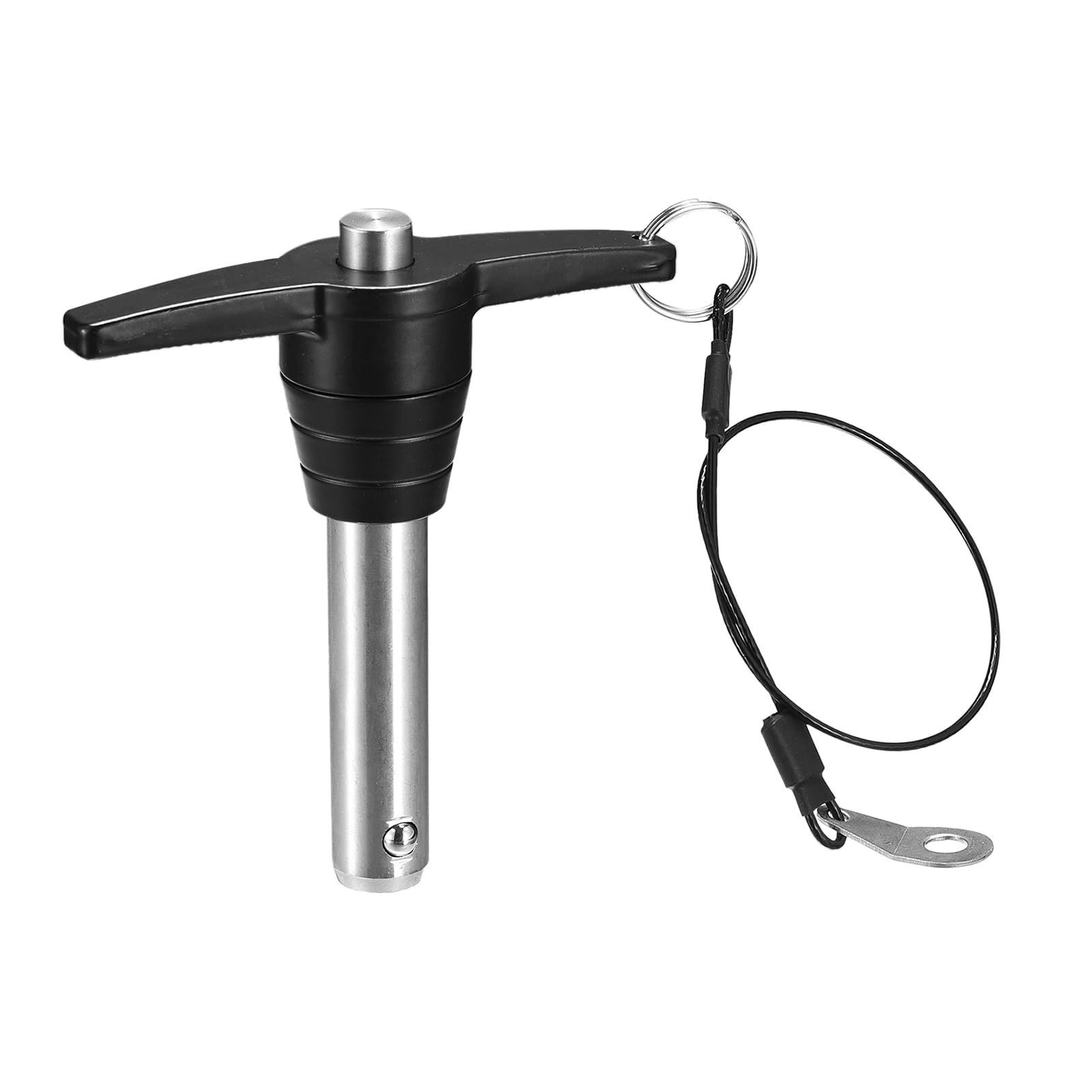 DTGN 16mmx50mm(DxL) T Handle Quick Release Pin - Good for Quickly Connecting and Hooking Up Components - 304 Stainless Steel Ball Locking Pin with Push Button - Black/Silver