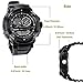 Men's Digital Analog Sports Military Stylish Watches Waterproof Outdoor Electronic LED Backlight Display Alarm Stopwatch - Black