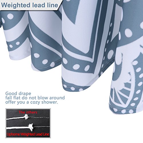 image for Uphome Fabric Shower Curtain Waterproof Medallion Pattern Custom Manda