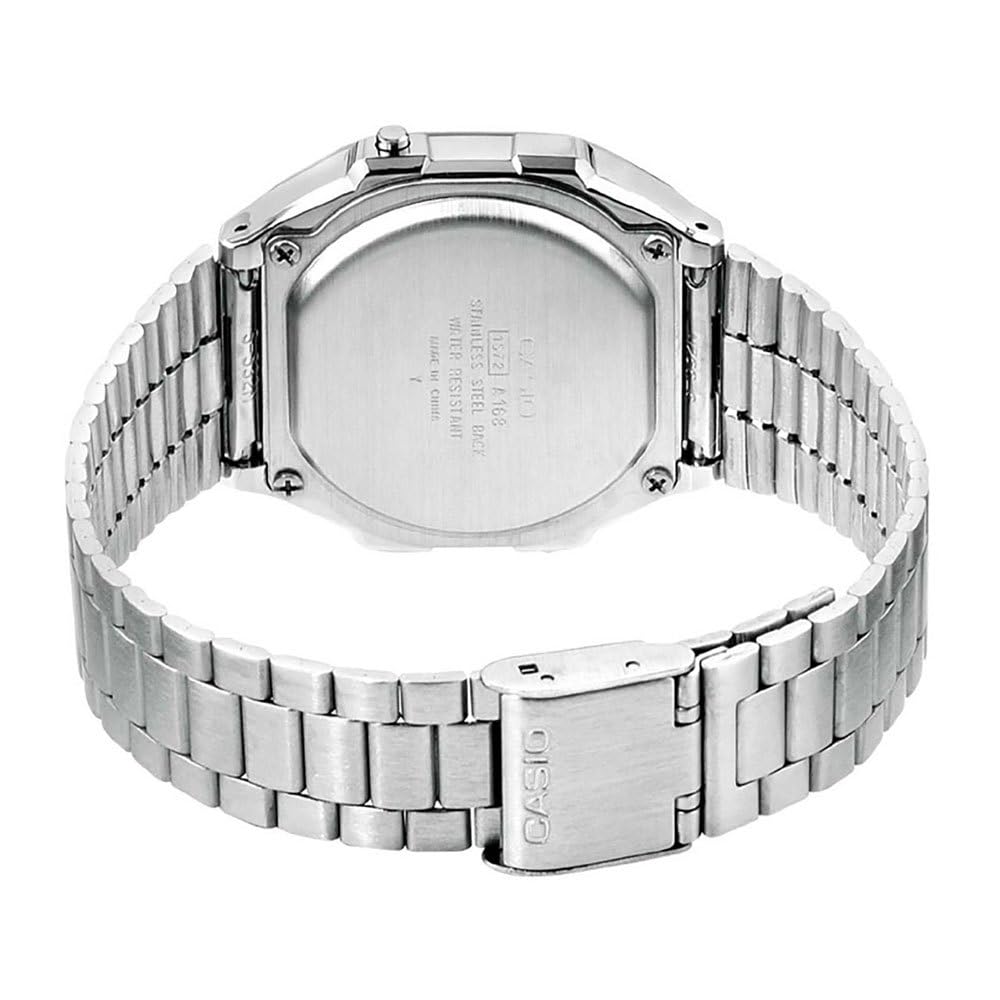 Casio Unisex Digital mit Edelstahl Armbanduhr A168WA 1W