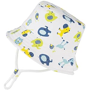 Maybox Baby Sun Hat, Toddler Kids Sun Hat with Chin Strap, Breathable Cotton Adjusted Drawstring Strap