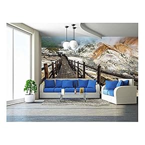 Jigokudani Hell Valley Walking Trail in Noboribetsu, Hokkaido, Japan - Removable Wall Mural | Self-Adhesive Large Wallpaper - 66x96 inches