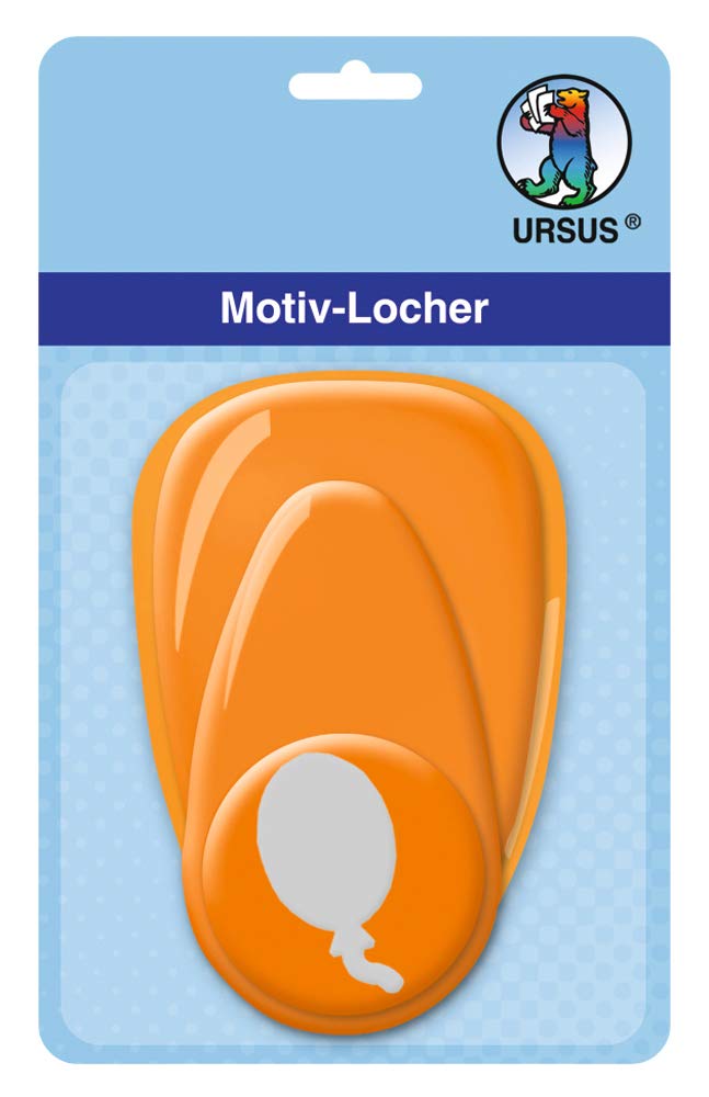 Ursus 19480070 – Hole Punch with Lever, Medium, Balloon, Approx. 25.4 mm, Orange