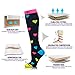 NEWZILL Medical Compression Socks for Women & Men Circulation 20-30 mmHg, Best for Running Athletic Hiking Travel Flight Nurses (Heart, L/XL)