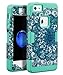 iPhone SE Case,iPhone 5/5S Case,Hybrid Heavy Duty Shockproof Full-Body Protective Case with Dual Layer [Hard PC+ Soft Silicone] Impact Protection for Apple iPhone SE,iPhone 5/5S Mandala Mint