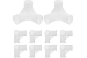 CATIEBYE 20pcs 16mm Inner Diameter Plastic Closet Rod Connectors 3-Way Tee Joint Fittings for Fabric Wardrobe