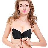 Strapless Bra for Women Adhesive Backless Silicon Push Up Bras with Drawstring