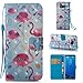 Galaxy S8 Wallet Case,Firefish Double Layer Luxury Leather Cover with Magnetic kickstand Closure Folio Cover Flip Wallet Case Card Holder and Cash Pocket for Samsung Galaxy S8 (5.8 Inch)-Blue Flamingo