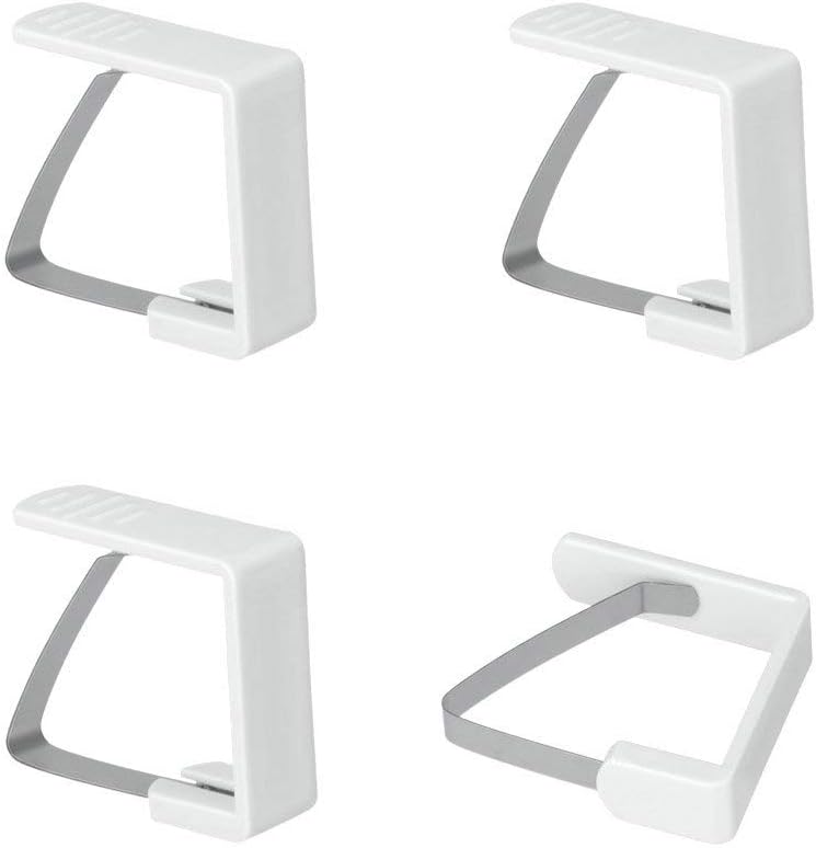 Metaltex Table Cloth Clips 4 pcs. in white, StainlessSteel, 2 x 9.5 x