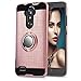 AnoKe Replacement for ZTE MAX XL Case,ZTE Imperial Max Z963U/ZTE Zmax Pro Z981/ZTE N9560 case with HD Screen Protector,360 Degree Rotating Ring Holder Kickstand Hybrid Defender Cover ZS Rose Gold