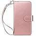 ULAK iPhone 8 Case, iPhone 7 Case, PU Leather iPhone 7/iPhone 8 Wallet Case with Credit Card Slot Magnetic Closure Flip Wallet Case Cover for Apple iPhone 7/8 4.7 inch - Rose Gold