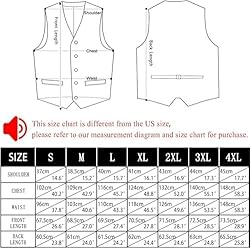 Hi-Tie Men's Suit Vest Tailored Collar Single