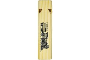 Fartime Wooden Train Whistle-2Tones 5.75" Length-Wood Train Whistle for Kids,Stocking Stuffers,Train Party Favors,Noisemakers,Theme Birthday Decorations,etc.