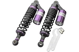Mallofusa 12.5 Inch 320mm Pair Motorcycle Shock Absorber Rear Suspension Universal For Honda Suzuki Yamaha Kawasaki ATV Go Kart Quad Dirt Sport Bikes Black Purple