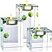 Le Sens Amazing Home Large Crystal Candle Holders Set of 3, 2.7/4.3/5.9 inches, Prepackaged Huge Big Elegant Heavy Solid Square Tealight Holders Set Centerpiece for Home Decor