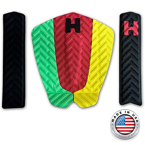 Hammer Traction Skim Kit - Rasta - Tail Stomp Pad Plus Arch Bar for Skimboards Combo - Made in The USA