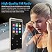 MP3 Player, MP3 Player with Bluetooth, Hi-Fi Lossless Sound Music Player with FM Radio, Pedometer,Voice Recorder, Expandable up to 128GB TF Card, with Armband and Earphone, Metal Shell,77g