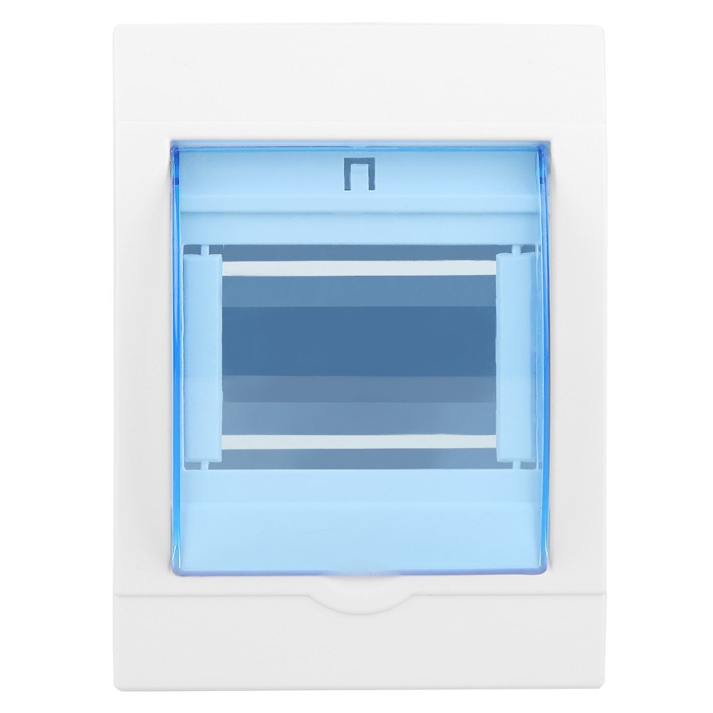 ASHATA 3 Module Consumer Unit Box, Plastic Circuit Breaker Garage Box Distribution Box, Transparent Cover Distribution Box for 3-4 Ways Circuit Breaker Indoor On The Wall