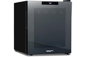 Luma Comfort Shadow Series Wine Cooler Refrigerator 16 Bottle, Freestanding Mirrored Wine Fridge with Double-Layer Tempered Glass Door & Compressor Cooling for Reds, Whites, and Sparkling Wine