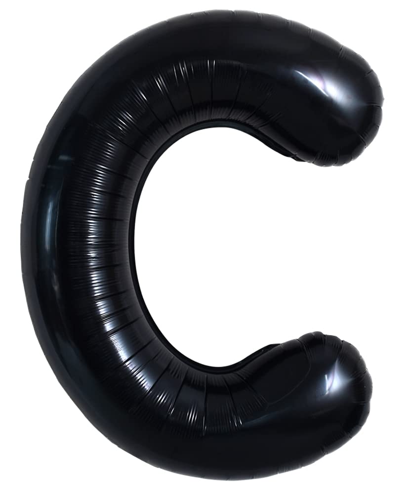 TONIFUL 40 Inch Large Black C Letter Jumbo Alphabet Helium Foil Mylar Balloons for Birthdays, Anniversaries, Valentine's Day