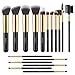Makeup Brushes, SOLVE 17pcs Professional Kabuki Cosmetics Brush Set Foundation Powder Eye Brushes Kit Golden Black with Box