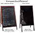 Large A-Frame Liquid or Dry-Erase Chalkboard Sidewalk Advertising Sign with Double-Sided Easy Erase Writing Surface | Outdoor Sandwich Menu Board with Classic Mahogany Finish. Includes Eraser
