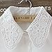 L'asher Women’s Fake Collar Half Shirt Lace Detachable Cuff Cotton Choker Tie (White)