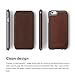 iPhone 6S Case, elago [Leather Flip][Brown/Metallic Dark Grey] - [Card Slot][Screen Protection][Premium Hybrid Construction] - for iPhone 6/6S