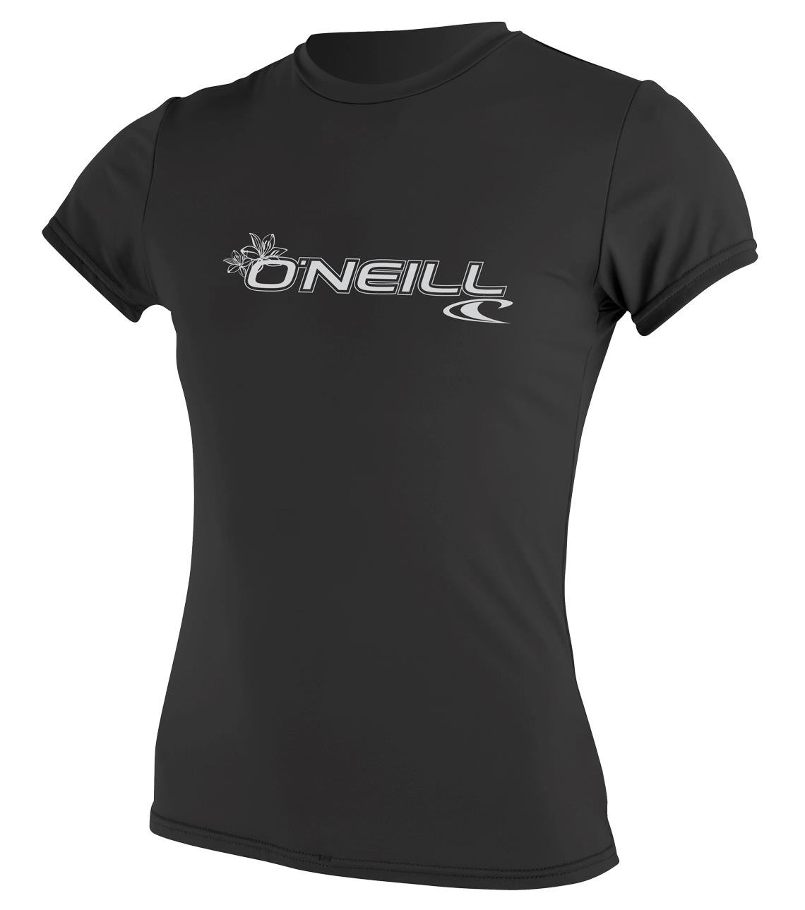 O'Neill Wetsuits Women's Wms Basic Skins Short Sleeve Sun Shirt Rash Vest, Black, S — image 1