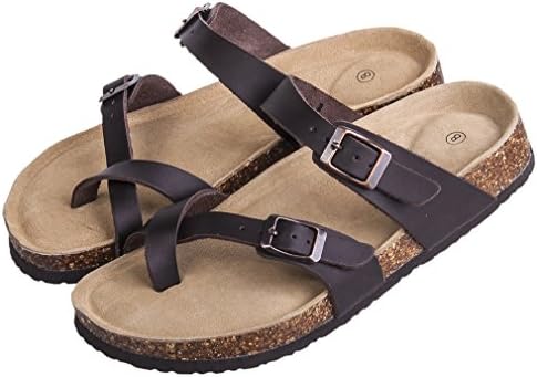 Womens Comfy Slide Flat Cork Footbed Sandals