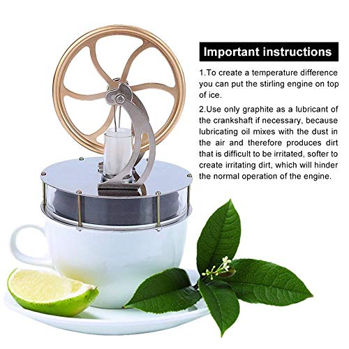 Yosoo Niedriger Temperatur Stirling Motor Stirlingmotor Sterling Engine Perpetuum Mobile Beta Stirling Engine Handwärme Stirling pädagogisches Physik Spielzeug Kit Großes Geschenk – Bild 7