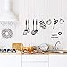 Rotumaty DIY Cooking Utensil Removable Kitchen & Dining Room Wall Decal Vinyl Home Decor Wall Stickers (Brown)