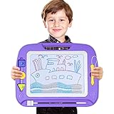 SGILE Large Magnetic Doodle Board, Magnetic Erasable Drawing Pad Gift for Kids Toddler (Purple)