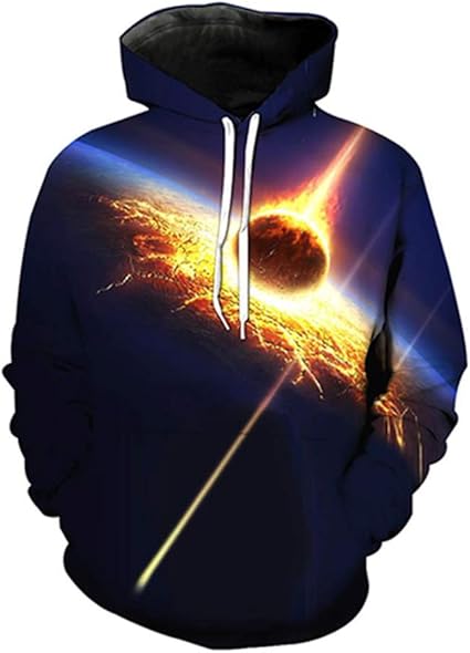 letter nasa patched long sleeve loose fitted sports hoodie