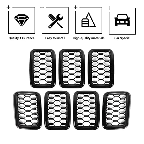JeCar Front Grill Rings Grille Mesh Inserts Cover Trim Kit