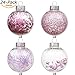 Sea Team Shatterproof Clear Plastic Christmas Ball Ornaments Decorative Xmas Balls Baubles Set with Stuffed Delicate Decorations (70mm/2.76 inch 24-Pack, Pink)