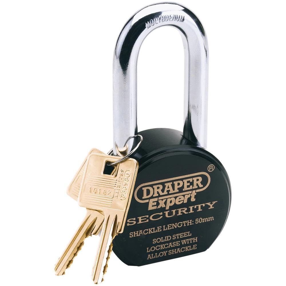 Draper 64207 Expert Heavy Duty Stainless Steel Padlock and 2 Keys 63 mm