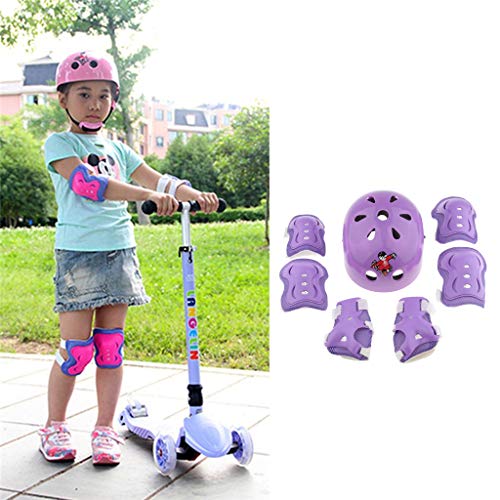 image for Baosity 7 Pcs Kid Child Roller Skating Bicycle Helmet Knee Wrist Guard