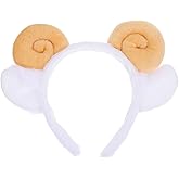 DEARMAMY Cute Plush Sheep Horn Headband for Cosplay and Costume Parties Soft Animal Ear Hair Accessory for Ages Festivals and Events