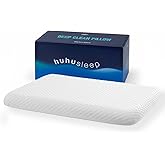 Huhu Sleep Thin Memory Foam Pillow for Stomach Sleepers - 2.75 Inch Low Profile Flat Pillows for Sleeping, Slim Odorless Foam Pillow and Case with 37% Rayon derived from Bamboo, Standard Size