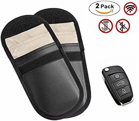 2 Pack Car Key Signal Blocker Case,Fengus Signal Blocking Pouch Bag, Healthy Cell Phone RFID Keyless Entry Fob Guard EMF Protection Privacy Security WIFI GSM/LTE/NFC/RF Blocker