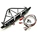 1 Set Steel Rear Bumper Bull Bar&Spare Tire Rack&2Led Lights Taillights for 1/10 RC Car AXIAL SCX10 Black