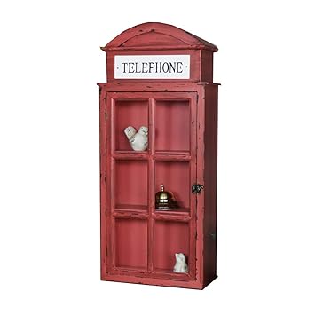 Melody Maison Red London Telephone Box Glazed Wall Cabinet Amazon