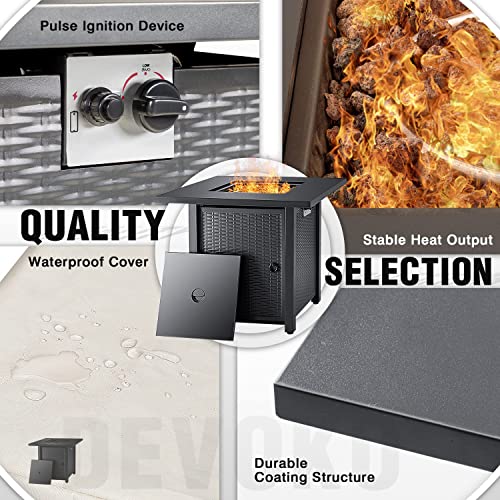 Devoko 28 inch Outdoor Gas Fire Pit Table 40,000 BTU Patio Propane Fire