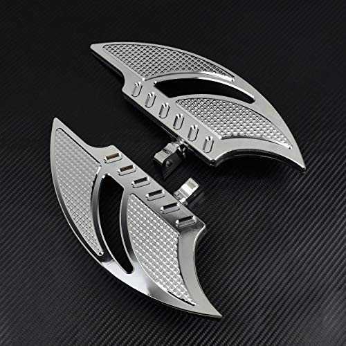 YHMTIVTU Passenger Footboards Motorcycle Rear Floorboards Hollow Blade Male Mount Foot Pegs for Harley Touring Street Glide Road Glide Softail Road King Sportster Chrome