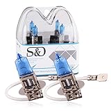S&D 2 X H3 100W 12V Car Headlight Lamp Halogen Light Super Bright Fog Xenon Bulb White