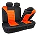 FH Group Automotive Car Seat Covers Full Set Premium 3D Air Mesh Front Seat Covers, Airbag Compatible & Split Bench Cover Universal Fit Interior Accessories for Cars Trucks and SUVs - Orange