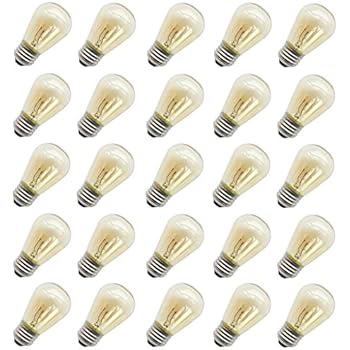 11 Watt Outdoor Light Bulbs, Rolay S14 Warm Replacement Bulbs for Outdoor Patio String Lights with E26 Base, Pack of 25